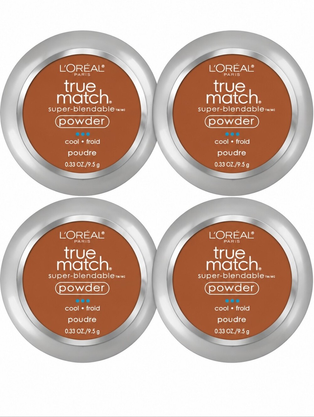 4 x L'Oreal Paris True Match Powder Foundation C8 Cocoa